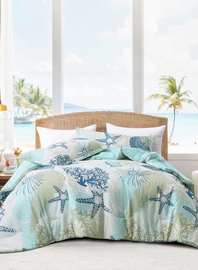 Tritard Comforter Bedding Set King Size with Pillow Shams for All Season, C6 - Image 1