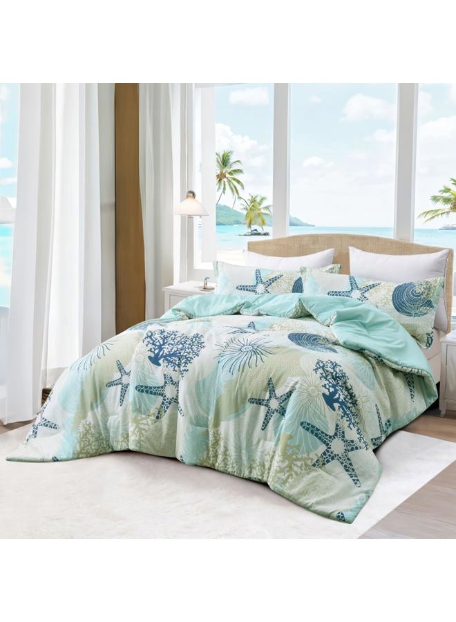 Tritard Comforter Bedding Set King Size with Pillow Shams for All Season, C6 - Image 2