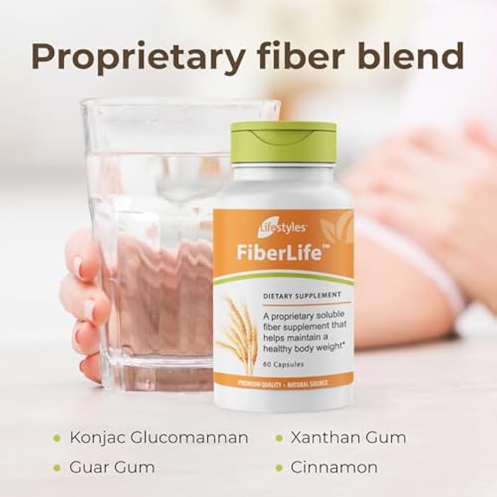 Intra Lifestyles FiberLife Supplement – Soluble Fiber for Digestive Health & Cholesterol Support with Konjac, Guar Gum, Xanthan Gum, and Cinnamon – Made in Canada – 60 Capsules (60 Capsules (Pack of 1)) - Image 3