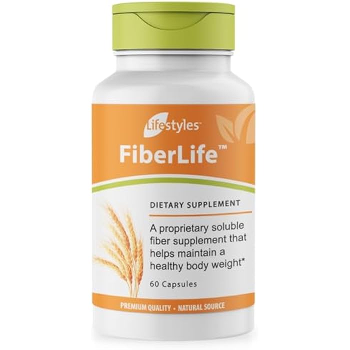 Intra Lifestyles FiberLife Supplement – Soluble Fiber for Digestive Health & Cholesterol Support with Konjac, Guar Gum, Xanthan Gum, and Cinnamon – Made in Canada – 60 Capsules (60 Capsules (Pack of 1)) - Image 1