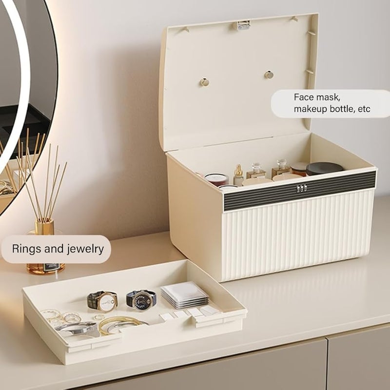 Large Lockable Storage Trunk Portable Safe Box with Code Lock for Jewelry and Valuables - Image 5
