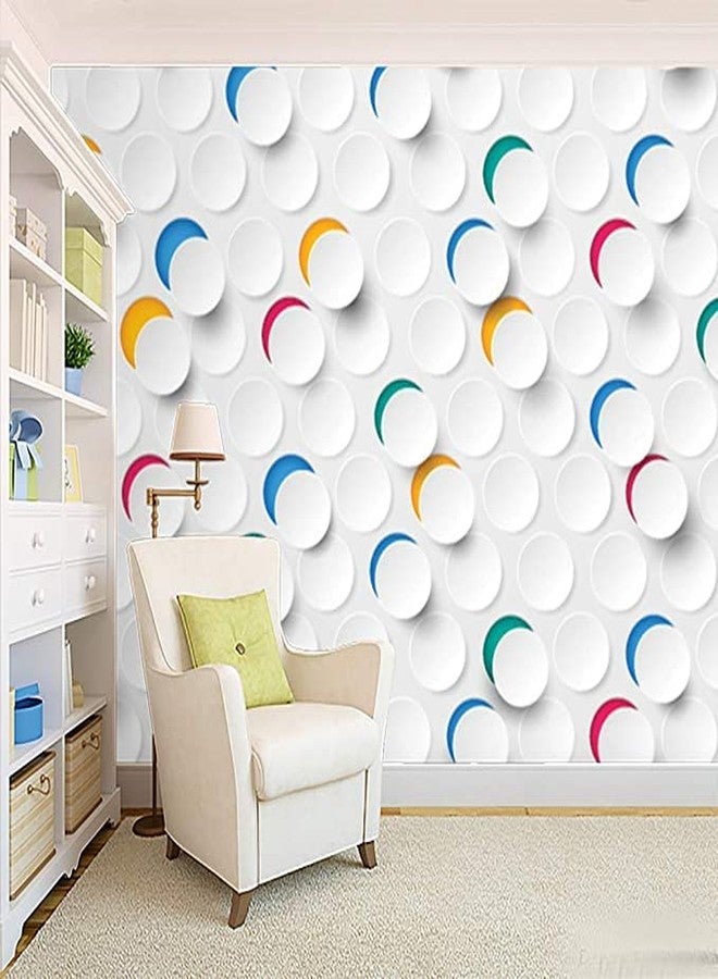 WALL DECOR Floral Decor White Bubbles Pattern Wallpaper Living Room, Bedroom, Hall, Kids Room, Play Room(Self Adhesive Vinyl, Waterproof Model DW061) (16 X 90 INCH) - Image 1