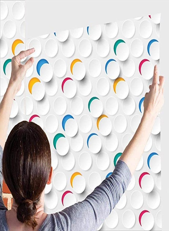WALL DECOR Floral Decor White Bubbles Pattern Wallpaper Living Room, Bedroom, Hall, Kids Room, Play Room(Self Adhesive Vinyl, Waterproof Model DW061) (16 X 90 INCH) - Image 4