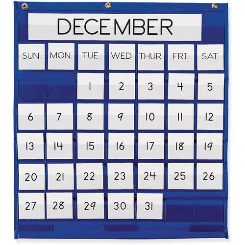 Pacon Pocket Chart, Monthly Calendar, Blue, 25" x 28", 1 Chart - Image 3