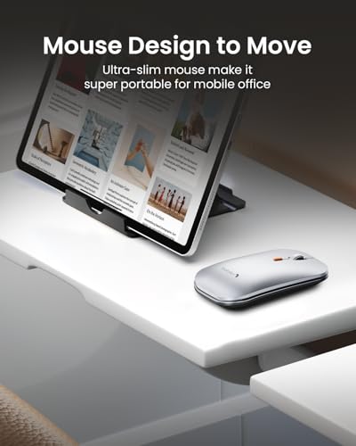 ProtoArc Foldable Keyboard and Mouse, XKM01 True Full-Size Folding Wireless Keyboard Mouse for Business Travel, a Portable Office Suite On-The-Go, Compatible with Laptop iPad Tablet - Black Silver - Image 5