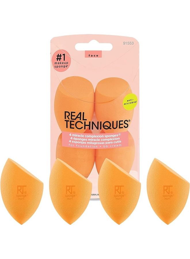 REAL TECHNIQUES 4 Miracle Complexion Sponges Orange - Image 1