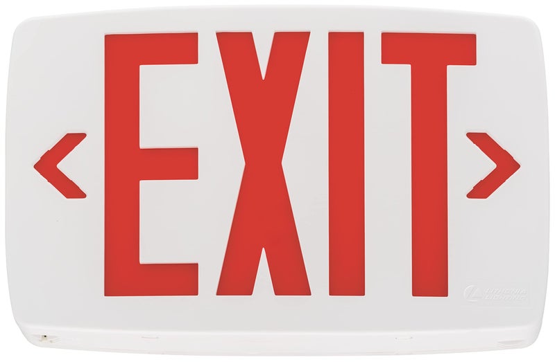Lithonia Lighting Lithonia Lighting LQM S W 3 R 120/277 M6 Quantum Thermoplastic LED Exit Sign with Stencil-Faced White Housing and Red Letters  - Image 1