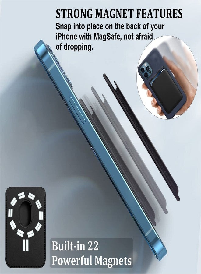 محفظة مغناطيسية متوافقة مع MagSafe لهواتف iPhone 17 و16 و15 و14 و13 و12 Pro Max Plus، حامل بطاقات Mag 3 Safe لاصق بدون فتحات لهواتف Apple، لون أبيض - Image 2