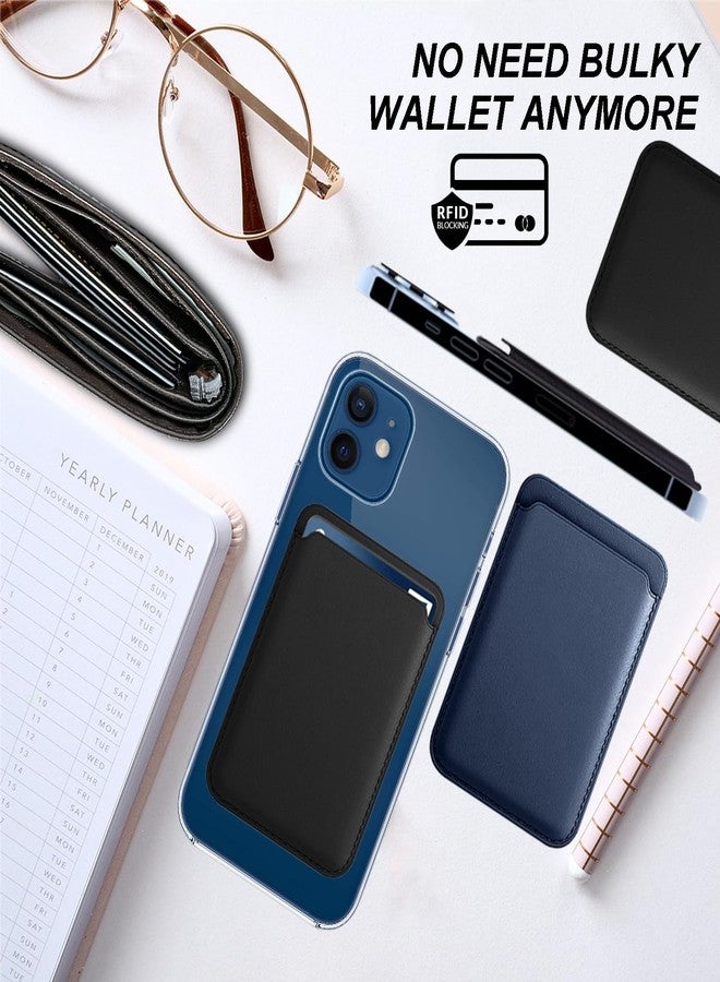 محفظة مغناطيسية متوافقة مع MagSafe لهواتف iPhone 17 و16 و15 و14 و13 و12 Pro Max Plus، حامل بطاقات Mag 3 Safe لاصق بدون فتحات لهواتف Apple، لون أبيض - Image 3