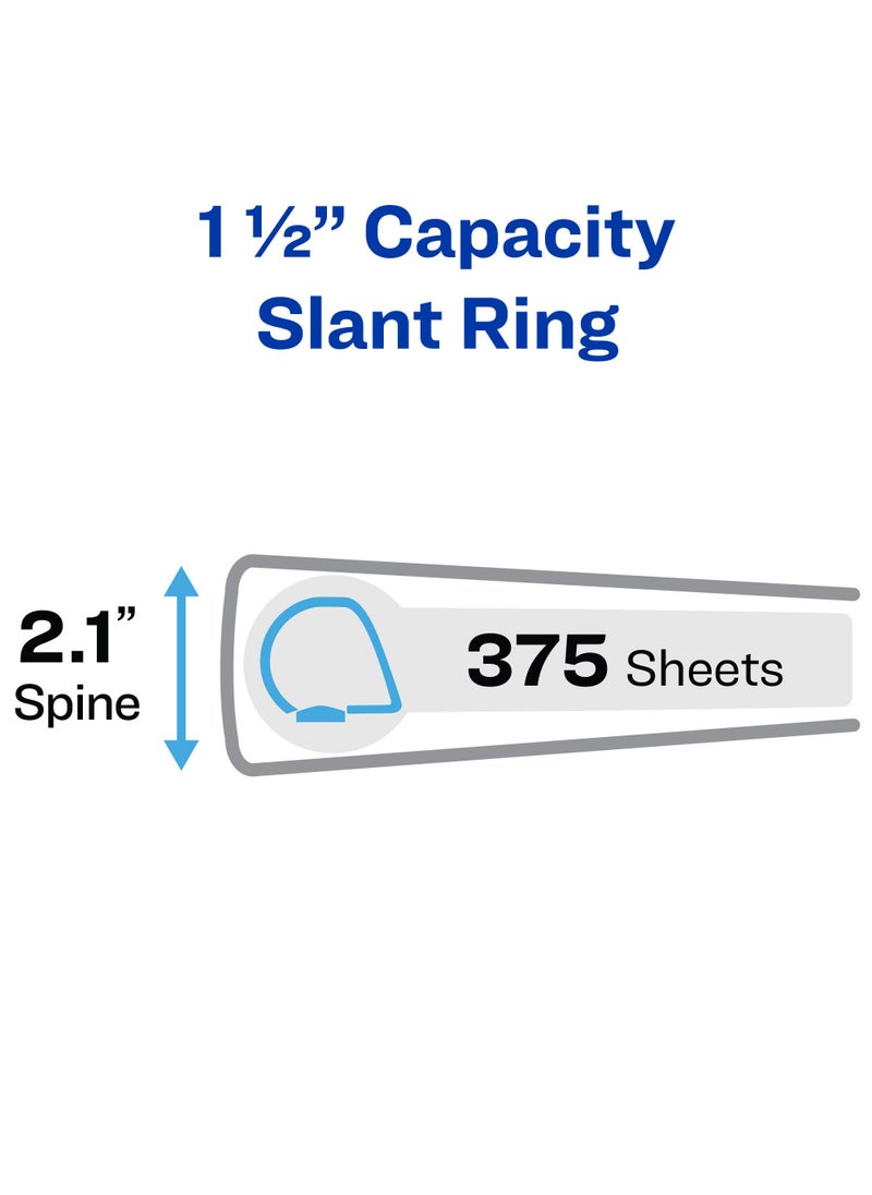 AVERY Avery Heavy Duty View 3 Ring Binder, 1.5" One Touch Slant Ring, Holds 8.5" x 11" Paper, 1 Pacific Blue Binder (79722)  - Image 2