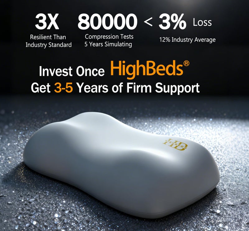 HighBeds Cervical Neck Pillow for Neck Pain Relief- Memory Foam Pillow for Side and Back Sleepers, BASF Support with Ergonomic Pillow - Image 5