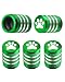 DECURCAR Tire Valve Stem Caps Cover 5 Pack Tire Air Caps Metal with Plastic Liner Corrosion Resistant LeakProof Dog Paw Print for Car Truck Motorcycle Bike Green - Image 2