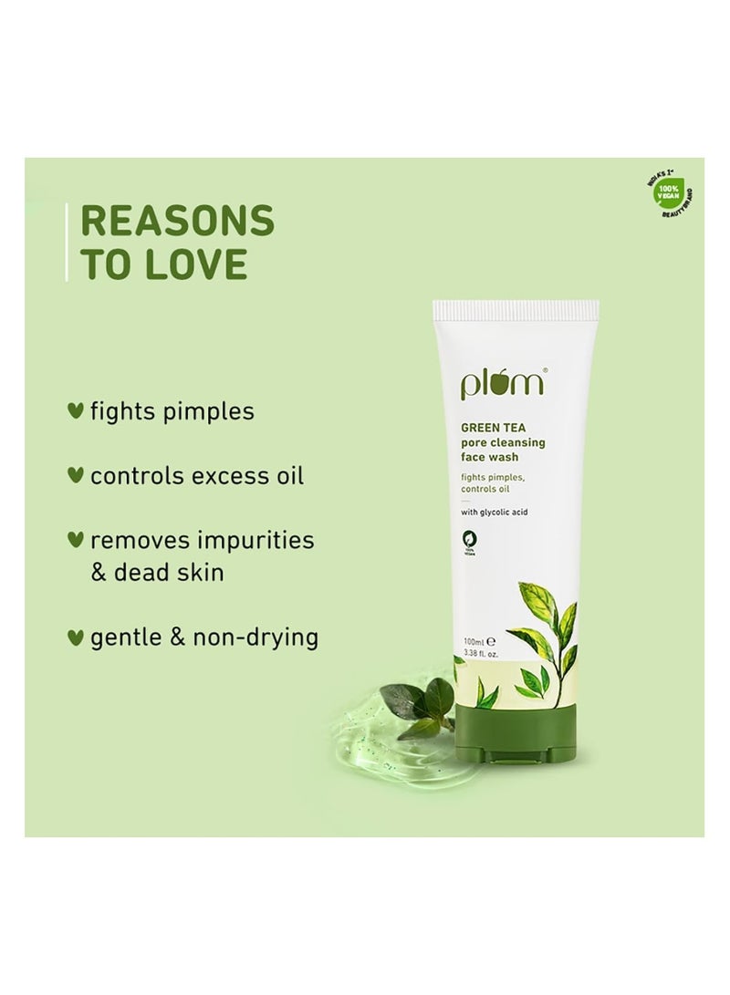 Plum Green Tea Pore Cleansing Face Wash For Oily and Acne Skin Clean Dirt Pollution For Clear Skin 100% Vegan, 100 ml - Image 5
