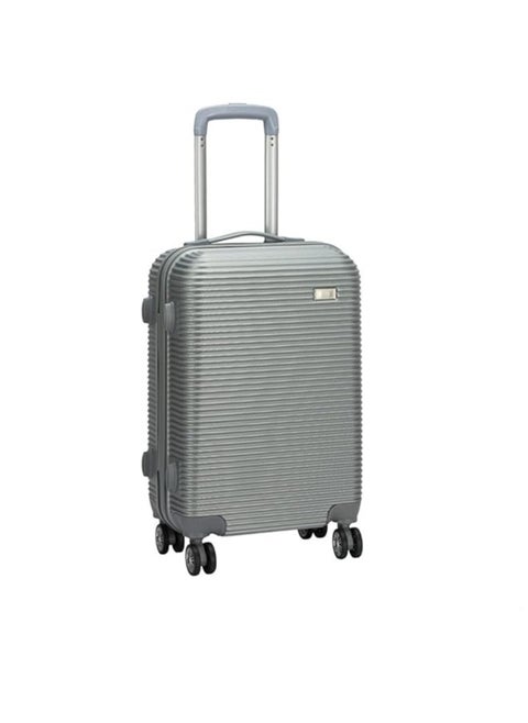 20" Spinner Luggage Silver with TSA Lock; Expandable Double Zipper; Made of ABS