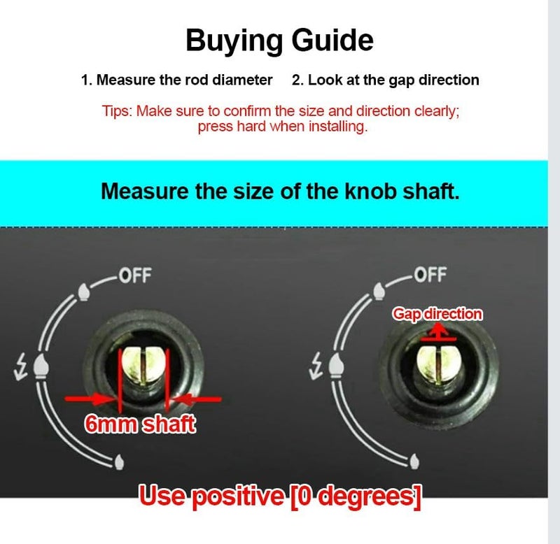 Proxima Direct 6 Pack Stove Knob 6MM Zinc Alloy Control Knob Oven Switch Universal Stainless Steel Gas Stove Control Knobs For Oven Cooktop Gas Stove, Compatible With General Oven,Stove,Range - Image 3