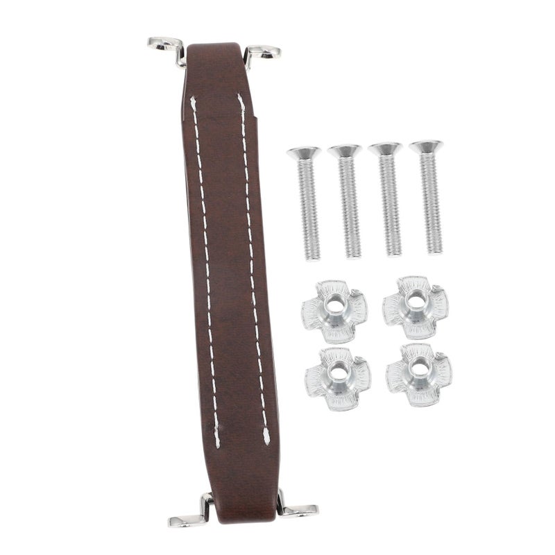 Coffee Leather Pull Handle Outdoor Speaker Subwoofer Mounting Screws Indoor and Outdoor - Image 2