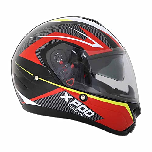TVS XPOD Primus Helmet for Men-Dual Visor, ISI DOT Certified, EPS Impact Absorption-Premium Bike Helmet for Safety & Comfort (Red-XL) - Image 2