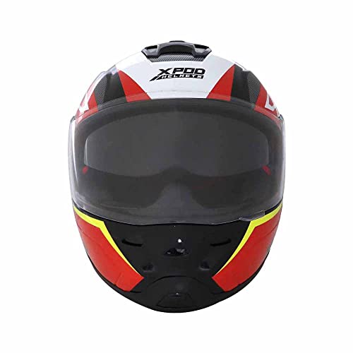 TVS XPOD Primus Helmet for Men-Dual Visor, ISI DOT Certified, EPS Impact Absorption-Premium Bike Helmet for Safety & Comfort (Red-XL) - Image 3