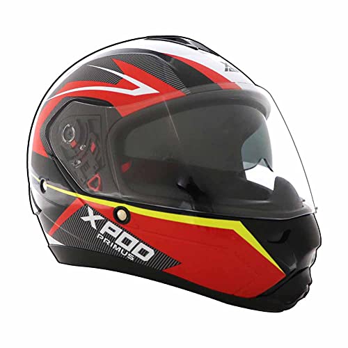 TVS XPOD Primus Helmet for Men-Dual Visor, ISI DOT Certified, EPS Impact Absorption-Premium Bike Helmet for Safety & Comfort (Red-XL) - Image 5