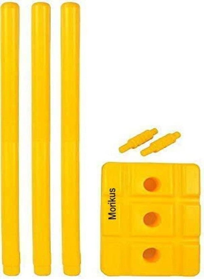 MORIKUS Cricket Plastic Stump Set || 2 Bails || 1 Wicket Set (Color May Vary) - Image 2