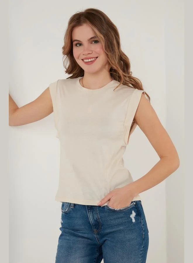 Lela Lela Cotton Crew Neck Sleeveless Basic T-Shirt Women's T-SHIRT 5864201