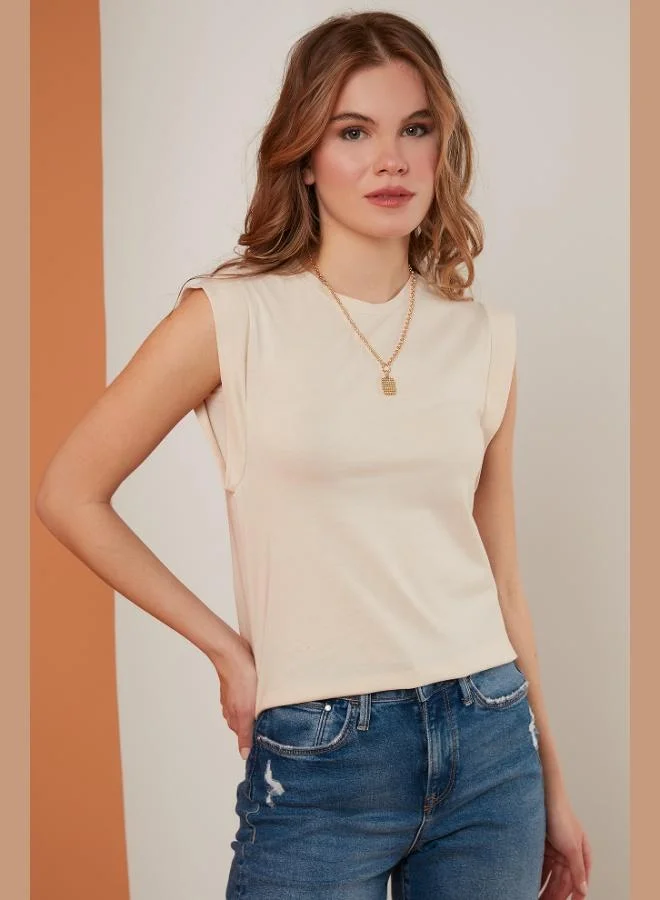 Lela Lela Cotton Crew Neck Sleeveless Basic T-Shirt Women's T-SHIRT 5864201