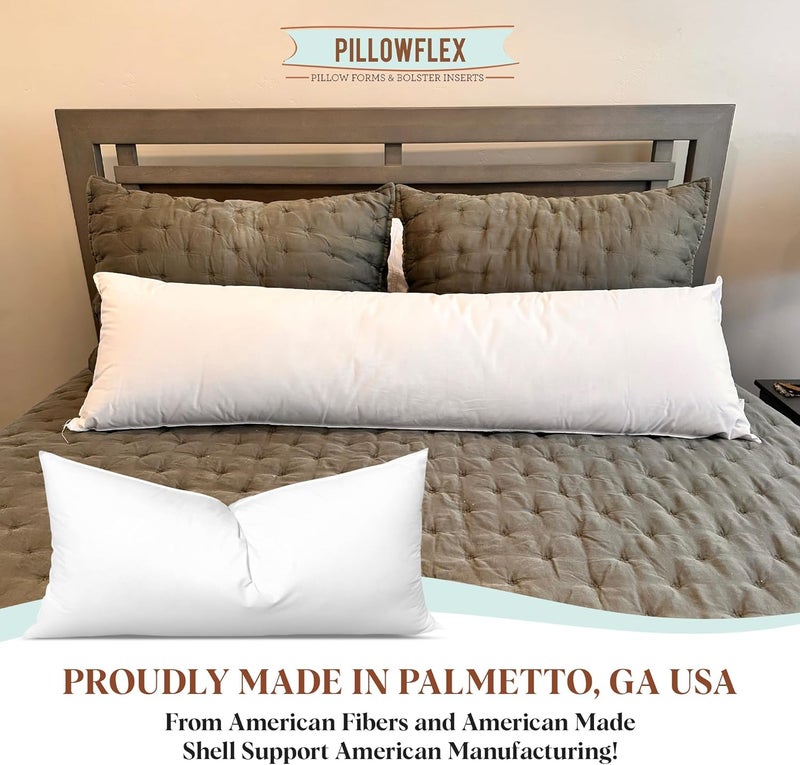 PILLOWFLEX Premium Polyester Throw Pillow Insert - 20x36 - Ultra Soft Large Rectangle Throw Pillow, Couch Sham, Lumbar, Back, Sofa - Machine Washable - Decorative Accent Form - 1 Soft Pillow - Image 3