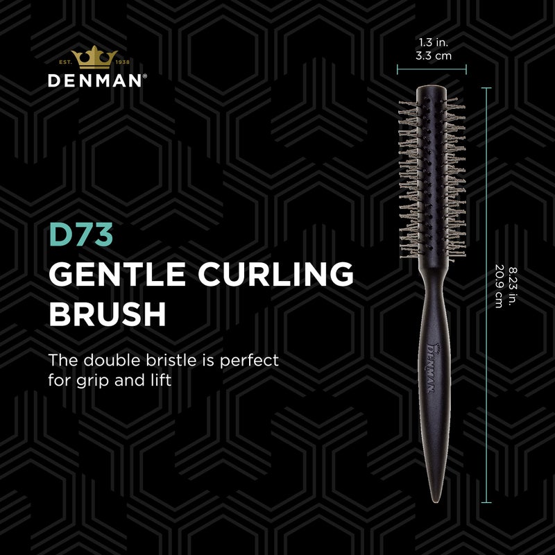 Denman Curling Vented Barrel Round Hair Brush with Nylon Bristles for Fast Drying, Volume and Creating Movement in the Hair, Black, D73 - Image 2