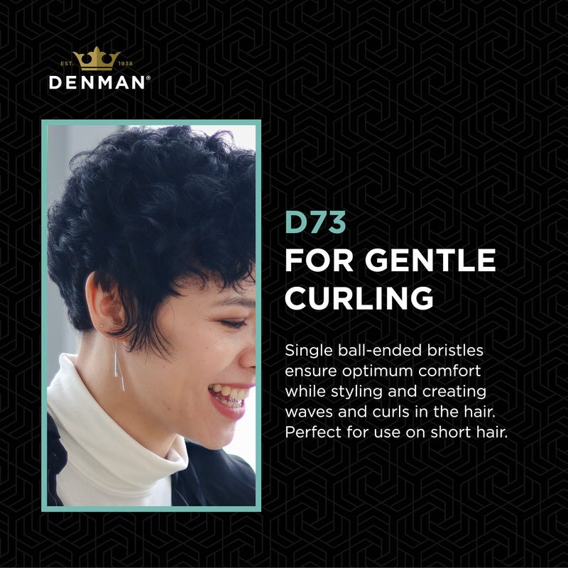 Denman Curling Vented Barrel Round Hair Brush with Nylon Bristles for Fast Drying, Volume and Creating Movement in the Hair, Black, D73 - Image 3