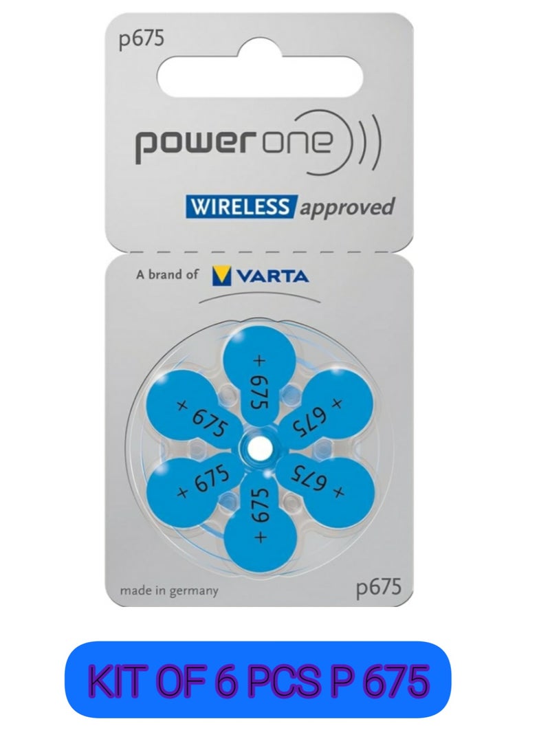 Power One SET Of 6 Pecs High Level Hearing Aid Batteries P675  - Image 1
