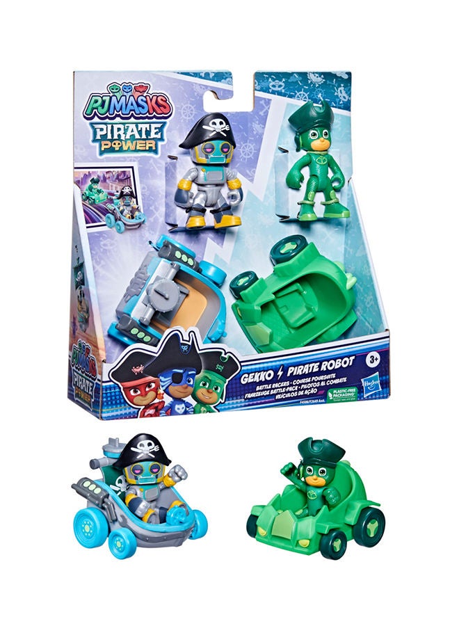 PJMASKS Pj Masks Pirate Power Gekko Vs Pirate Robot Battle Racers Preschool Toy Vehicle And Action Figure Set For Kids Ages 3 And Up  - Image 1