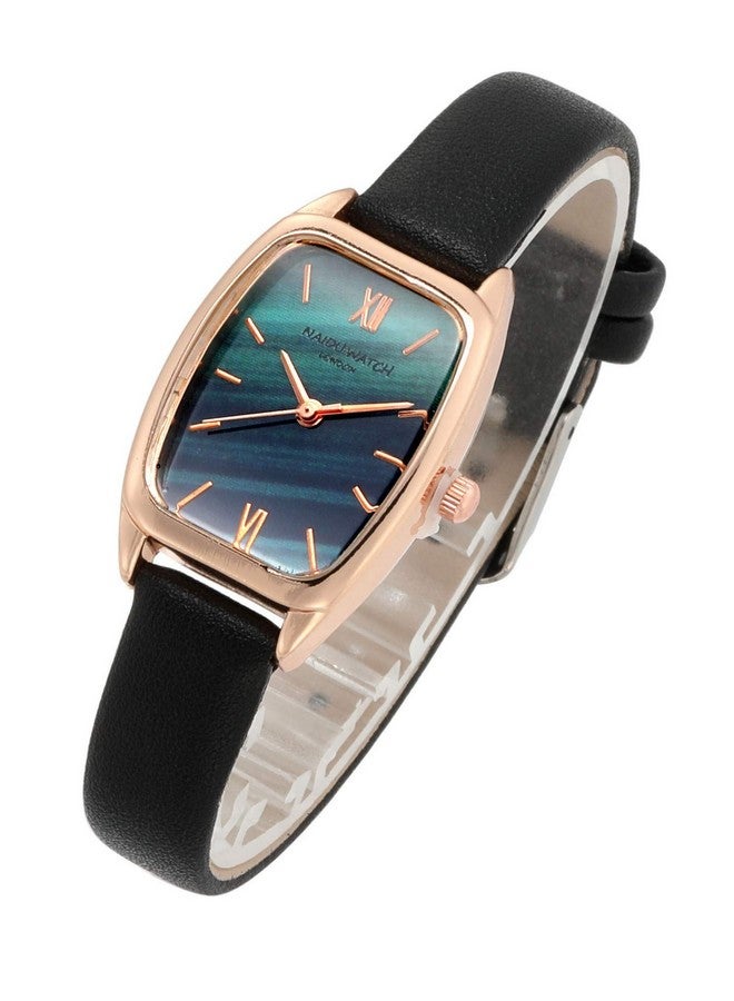 Top Plaza Top Plaza Womens Ladies Fashion Black Leather Wrist Watch Rectangle Elegant Simple Dial Analog Quartz Dress Watch - Image 1