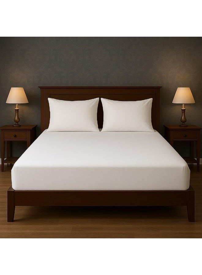 Cotton bed sheet set with 2 pillowcases, hotel quality, 3 pieces - Image 1