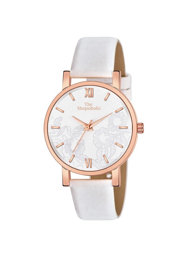 The Shopoholic Leather Analog Black White Blue Dial Combo Ladies Watches Watch For Womens And Girls Pack Of 3 - Image 2