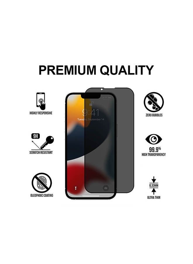 واقي شاشة زجاجي مقاوم للخصوصية لهاتف آيفون 13 ميني أسود - Image 3