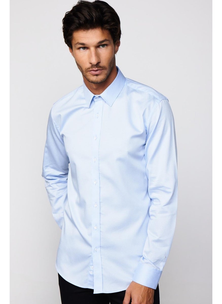 Modern Fit Cotton Dobby Premium Blue Men's Shirt - pzsku/Z865F55094D8E622193B8Z/45/_/1741264972/fce60dbf-b15e-4f16-938b-489c6e5400c2