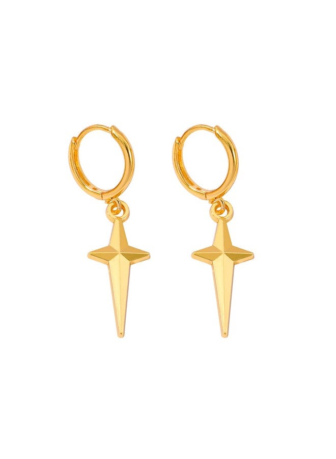 Teemotutu Y2K Star Dangle Earrings - Hypoallergenic Gothic Anime Merch, Halloween Concert Jewelry Gifts for Women (gold pop) - Image 1