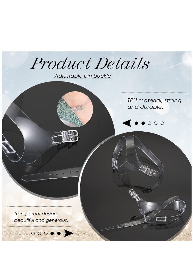 زوجان من أحزمة الأحذية للكعب أحزمة أحذية قابلة للفك حزام حذاء شفاف حزام كاحل للنساء أربطة شفافة قابلة للفك ملحقات ضد انزلاق أربطة الأحذية لتثبيت الكعب العالي المتساهل - Image 5