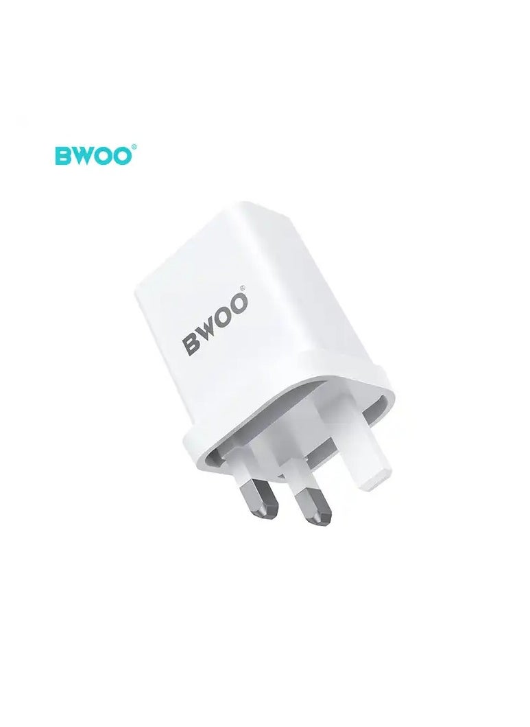 BWOO BWOO 20W PD Type-C Wall Charger for Cell Phones with UK Plug - Fast Charging, Multiple USB Ports  - Image 2