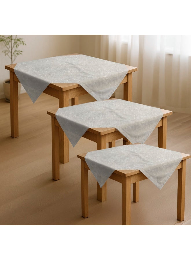  انتكس بيت الستائر مفرش طاولة مربع من الكتان - قماش شبه شفاف - مظهر أنيق لغرف المعيشة وديكور المنزل - ملمس مريح مع لمسة نهائية مقاومة للتجاعيد - مجموعة من 3 قطع 80 × 80 سم - Image 1