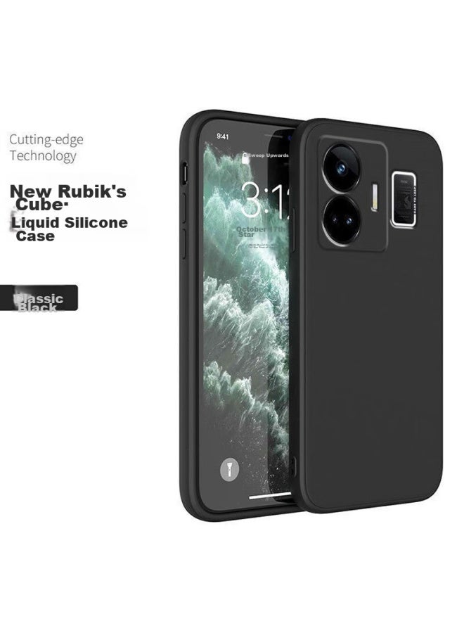 Maikuqi Zhenwo Gt Neo5 Phone Case, Realme Gt Neo5 Protective Cover, Full Coverage Liquid Silicone, Anti-dirt, Anti-fingerprint, Ultra-thin, Shockproof Soft Case, Classic Black - Image 2