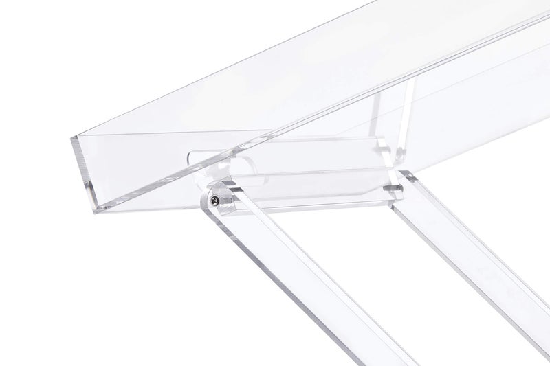LIKENOW Furniture Acrylic Folding Tray Table, Side End Table,Clear,Modern,19x13 inch,23 inch High - Image 4