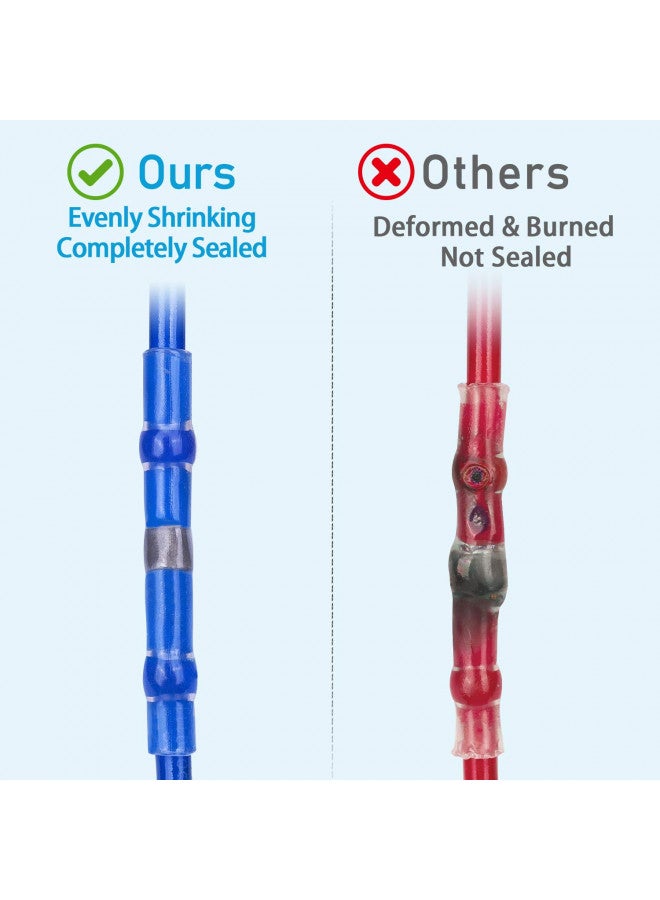 TICONN 150 PCS Solder Seal Wire Connectors, Heat Shrink Butt Connectors, Waterproof and Insulated Electrical Wire Terminals, Butt Splice (150PCS) - Image 1