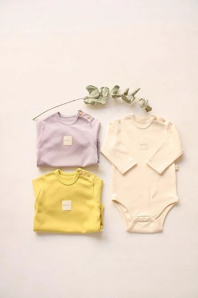 اوهلالا كوالا 3-Piece Basic Snap Long Sleeve Bodysuit & Bodysuit Set Model 5