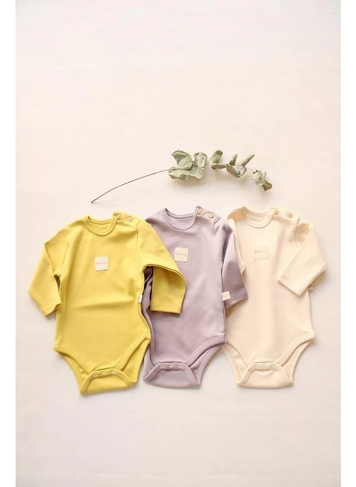 اوهلالا كوالا 3-Piece Basic Snap Long Sleeve Bodysuit & Bodysuit Set Model 5