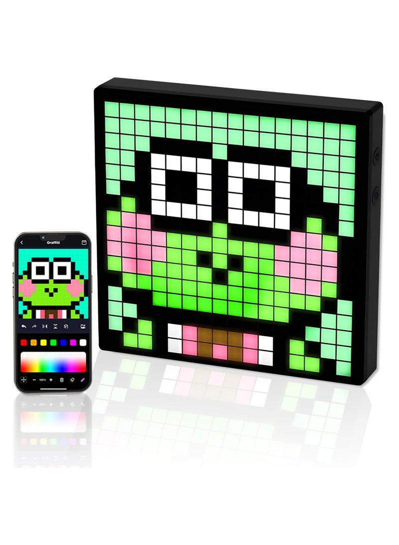 LED Pixel Display, Programmable 16x16 Pixel Art LED Screen with APP Control for Kids Boys Girls, Creative Animations, Fun Text and Digital Clock, Gaming Accessories for Desk, Wall Room Decor - Image 1