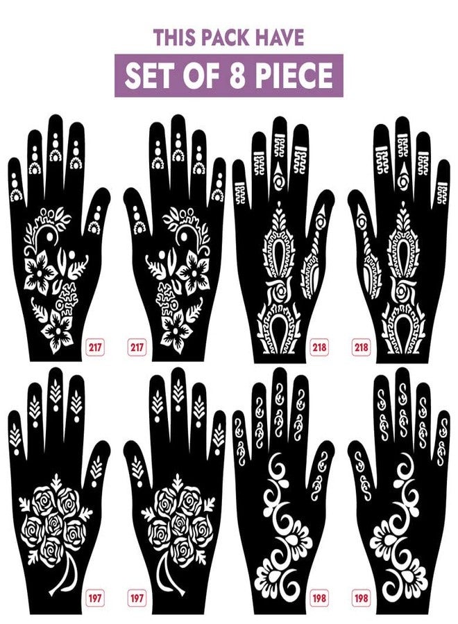 Apcute Mehendi stencil reusable Latest Mehandi Design Stencils for Girls, womens, kids, unisex Design NO - Apcute-New-217-218-197-198 - Image 2