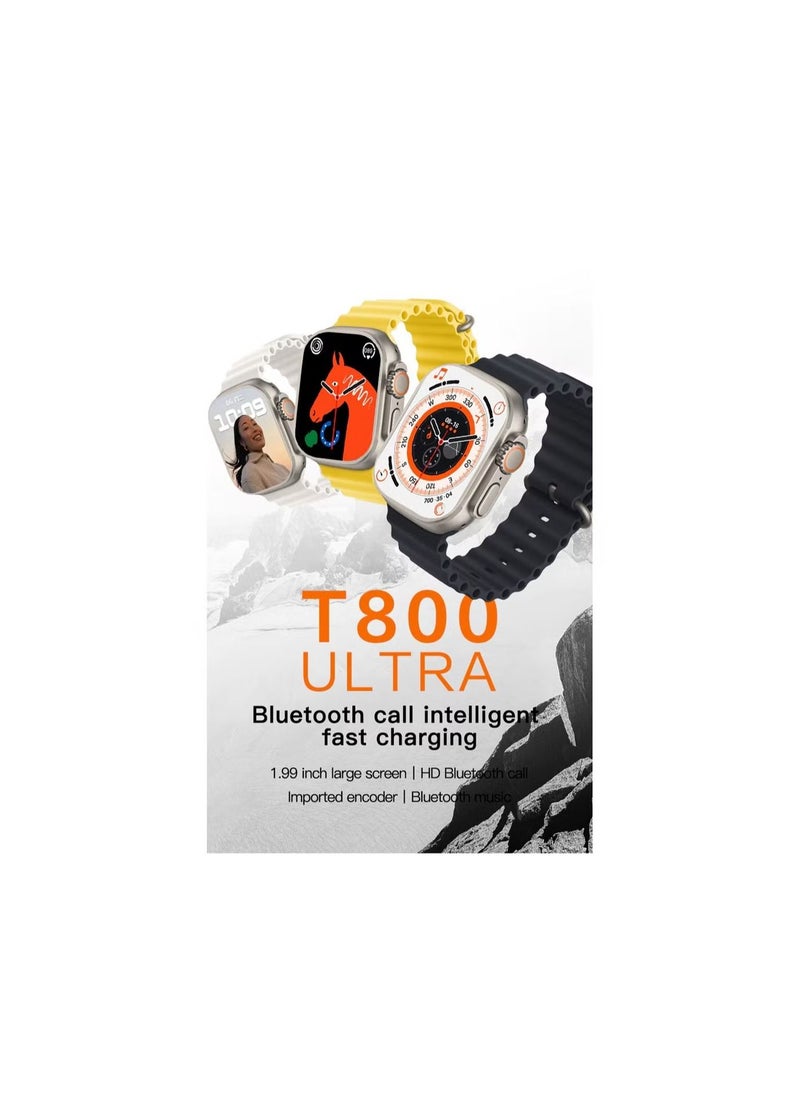 Generic Smart Watch 49mm Series 8 Ultra T800 1.99 Inch Full Touch Color Screen Bluetooth Calling Health and Sports Smartwatch Orange  - Image 2