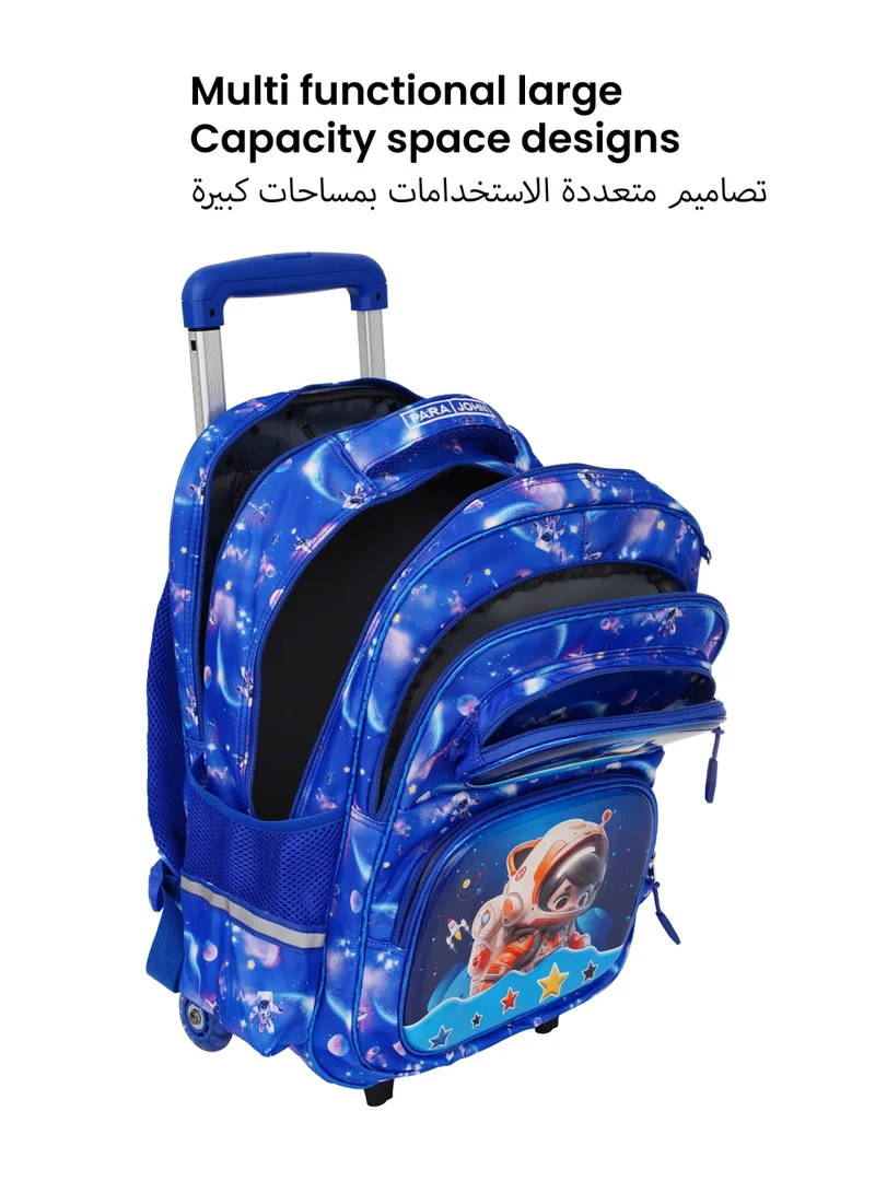 بارا جون Para John KiddoKit 3-in-1 Kids Trolley School Bag Set – 18 inch Rolling Backpack with Lunch Bag & Pencil Case | Cartoon Design | Lightweight & Durable