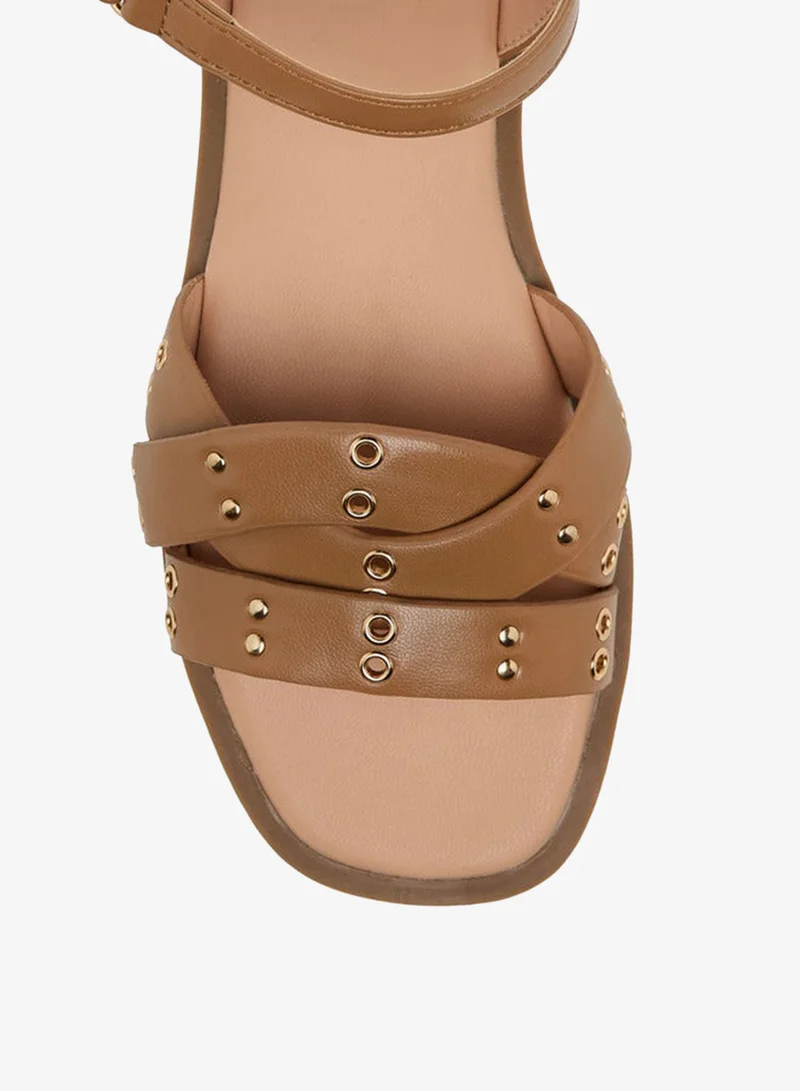 Little Missy Brown Girls Hook and Loop Sandals for Women | Best Price UAE